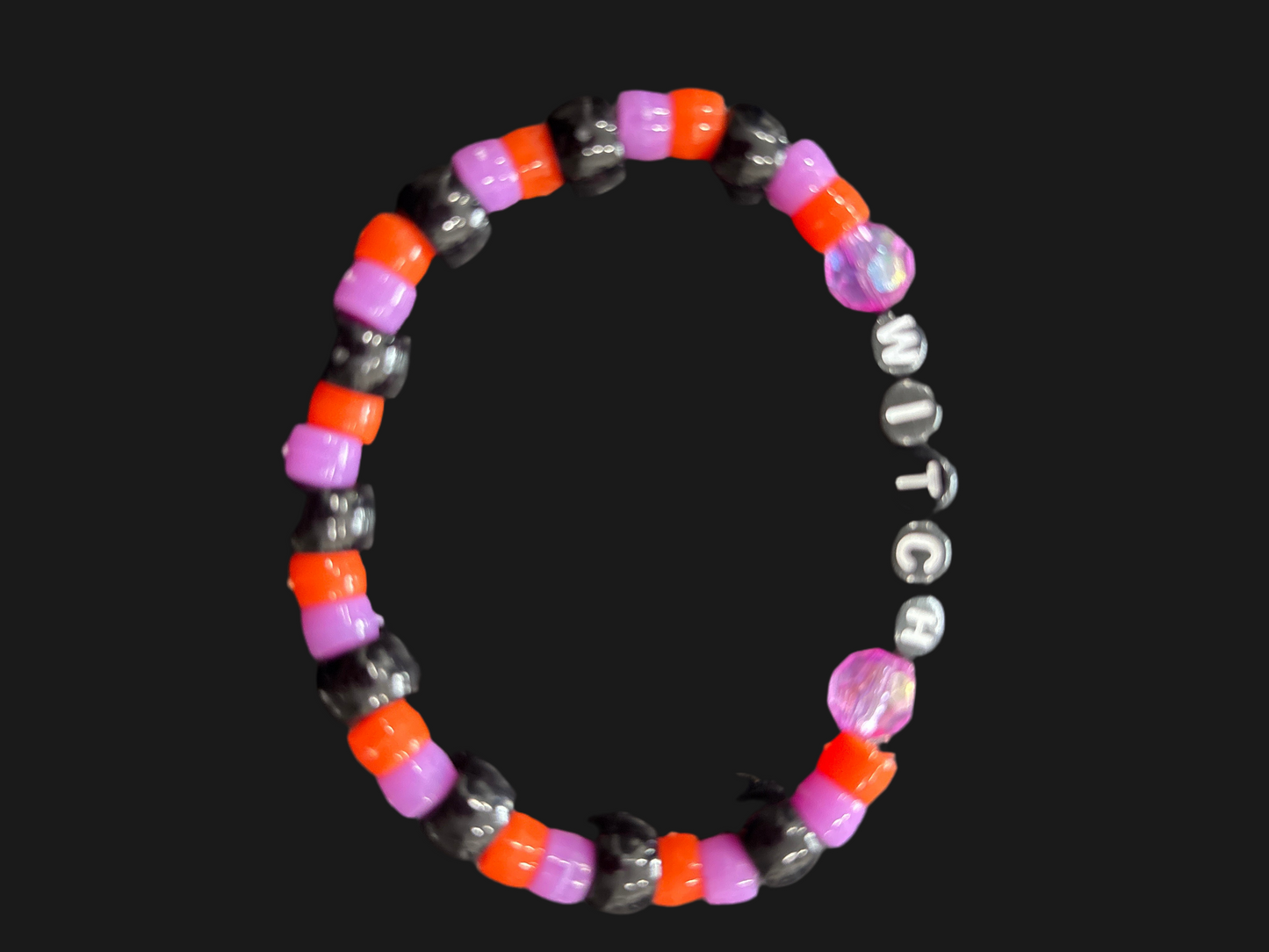 Witchy vibes pony beaded bracelet